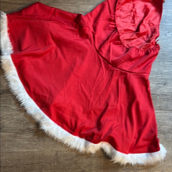 Festive Red Halter Dress with White Fur Trim Santa - Picture 6 of 10